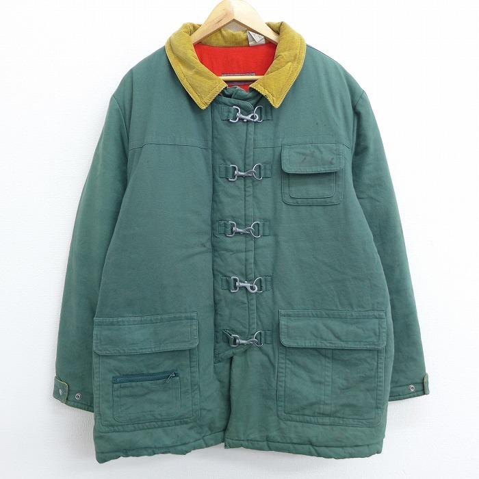 XL/古着 長袖 コート ファイヤーマン ジャケット 90s 襟コーデュロイ 