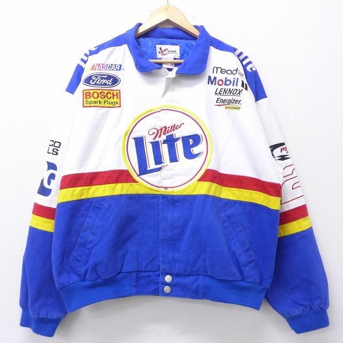 XL/古着 長袖 レーシング ジャケット ミラーライト ビール NASCAR  