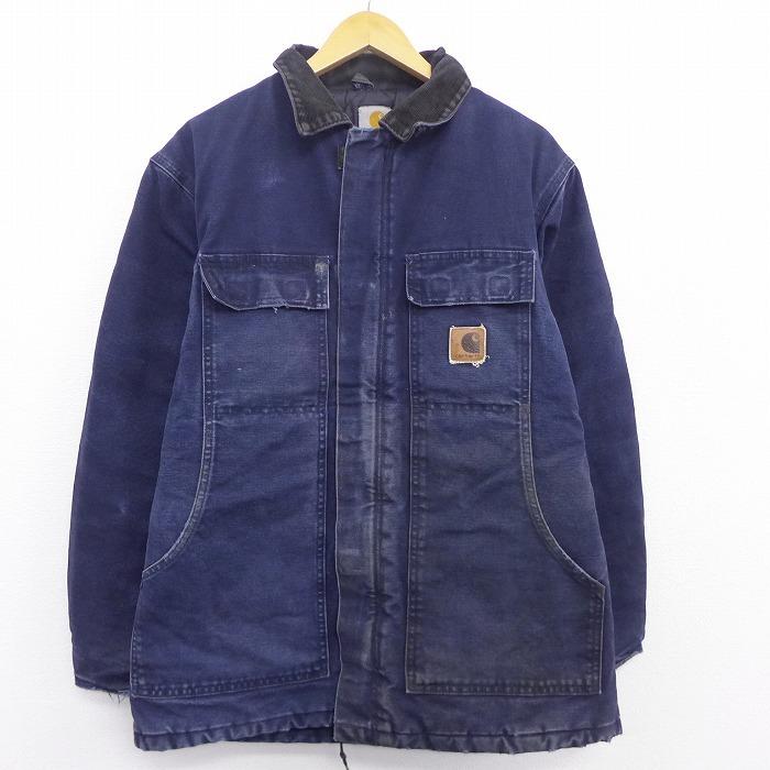 XL/古着 長袖 ジャケット カーハート Carhartt ワンポイントロゴ