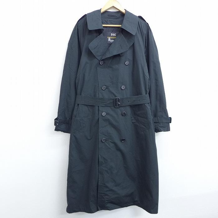 XL/古着 長袖 トレンチ コート ロンドンフォグ ラグラン ロング丈 黒 
