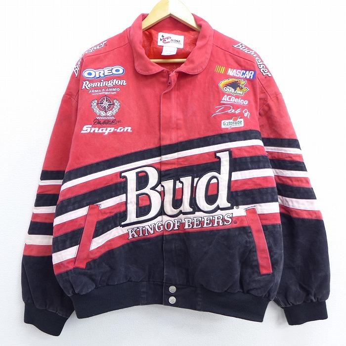 XL/古着 長袖 レーシング ジャケット バドワイザー ビール NASCAR