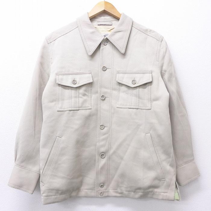 L/古着 長袖 シャツ ジャケット 70s マイティーマック 薄ベージュ 