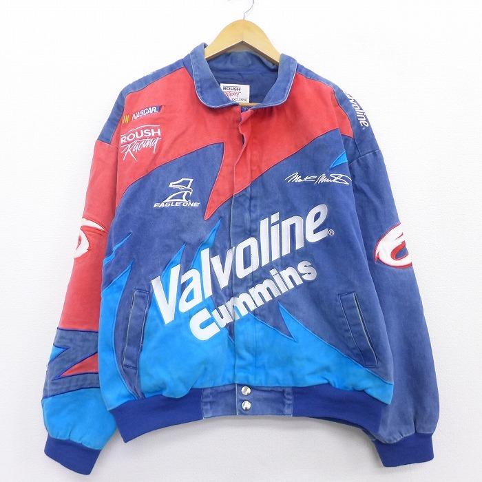 XL/古着 長袖 レーシング ジャケット Valvoline Cummins NASCAR 刺繍 