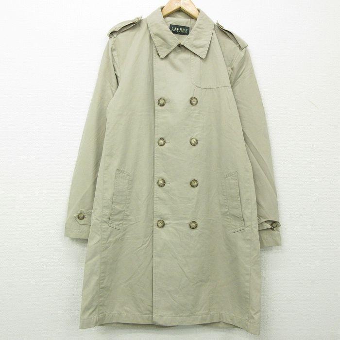 L 古着 ラルフローレン Ralph Lauren 長袖 ブランド トレンチ コート メンズ ロング丈 ベージュ カーキ 21oct07 中古 アウター Our 古着屋rushout 通販 Yahoo ショッピング