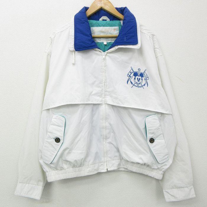 Xl 古着 長袖 ジャケット メンズ 90s ディズニー Disney ミッキー Mickey Mouse 大きいサイズ 白 ホワイト 22jan18 中古 アウター ジャンパ Our 古着屋rushout 通販 Yahoo ショッピング