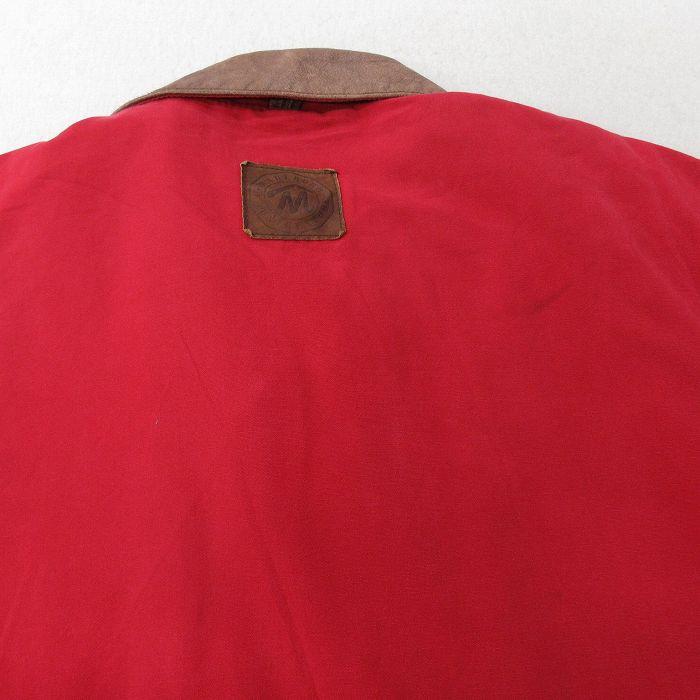 XL/古着 マルボロ 長袖 ジャケット カバーオール メンズ 90s 襟レザー 