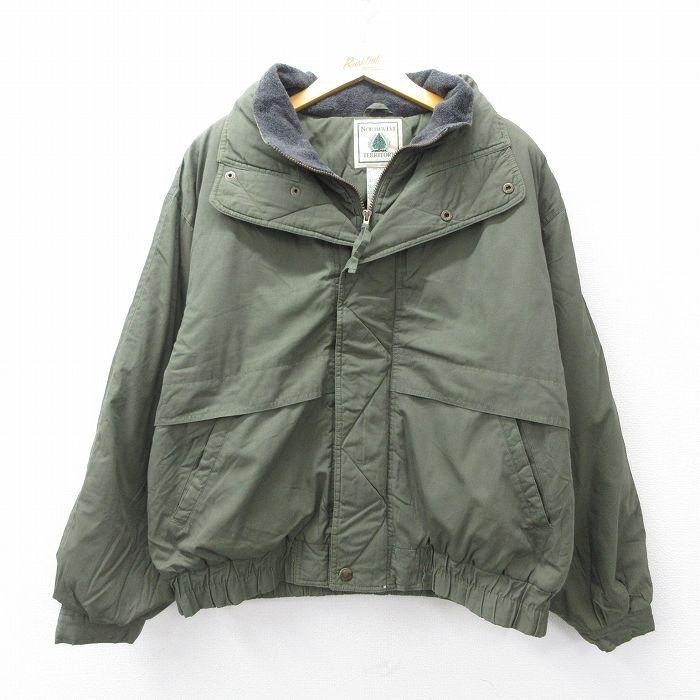 XL/古着 長袖 ジャケット メンズ 00s 大きいサイズ 薄緑 グリーン