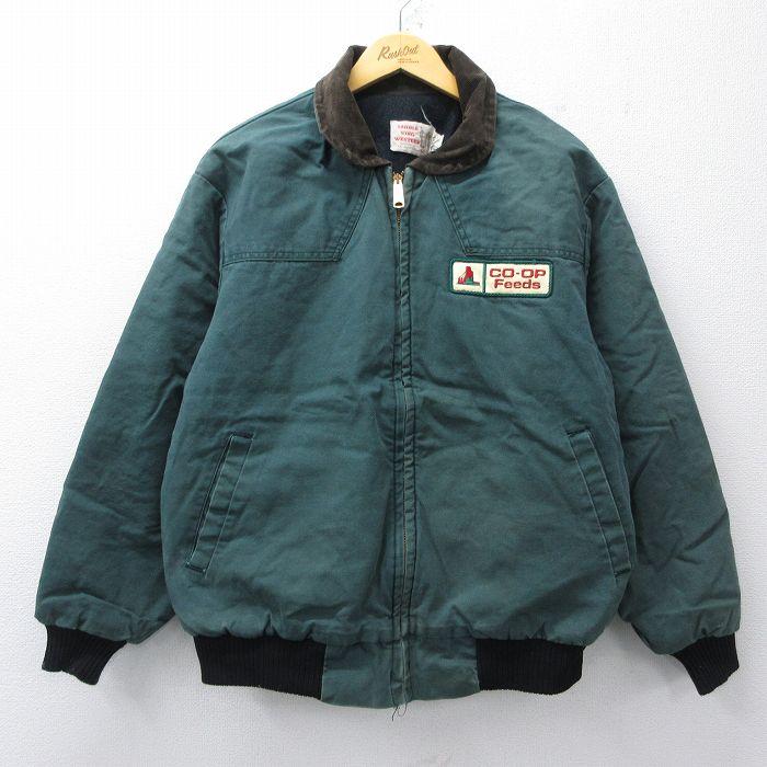 XL/古着 長袖 ジャケット メンズ 80s COOP 襟コーデュロイ ダック地