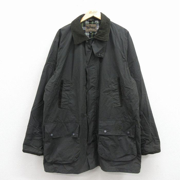 XL/古着 長袖 オイルド ジャケット コート メンズ 大きいサイズ ロング