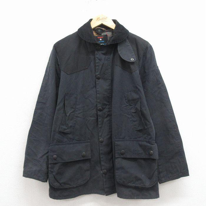 S/古着 バブアー 長袖 オイルド ジャケット メンズ 襟コーデュロイ