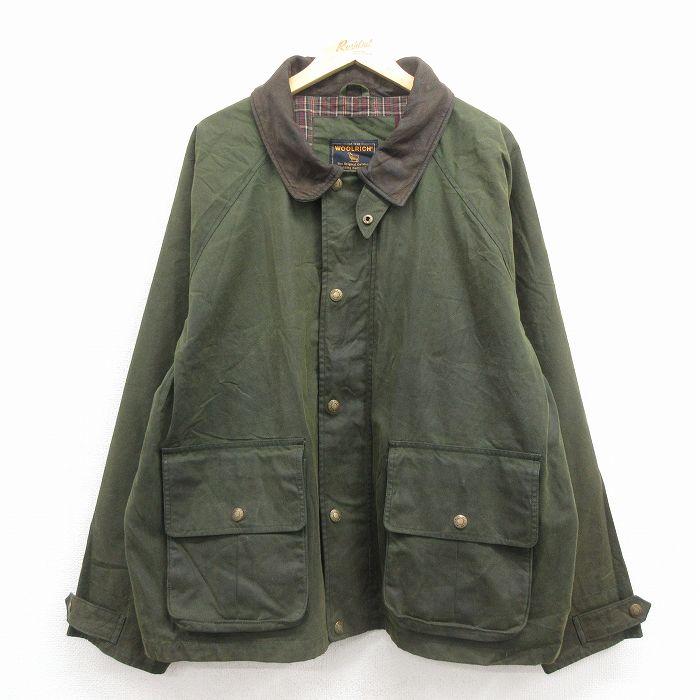 オイル加工のジャケット Mサイズ グリーン n3084_c8.jpg