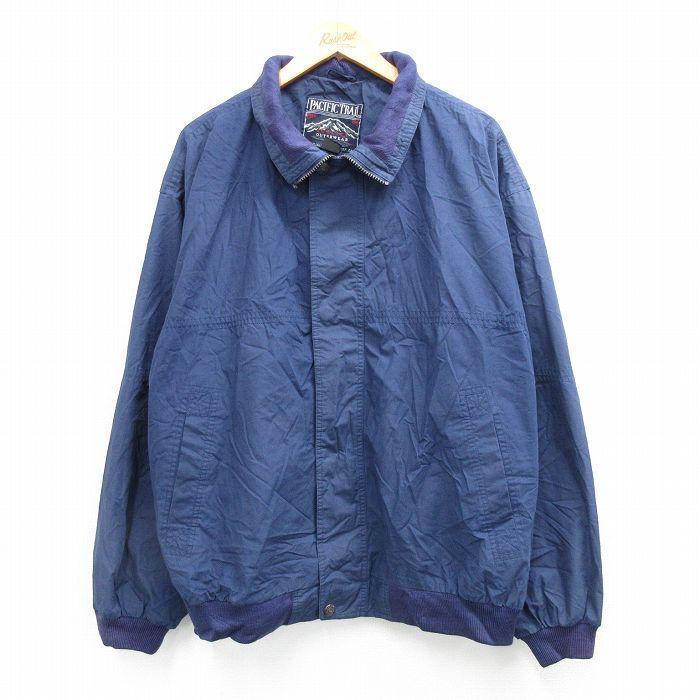 XL/古着 長袖 ジャケット メンズ 大きいサイズ 紺 25dec09 : 古着屋
