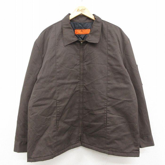 XL/古着 レッドキャップ 長袖 ワーク ジャケット メンズ 80年代 80s