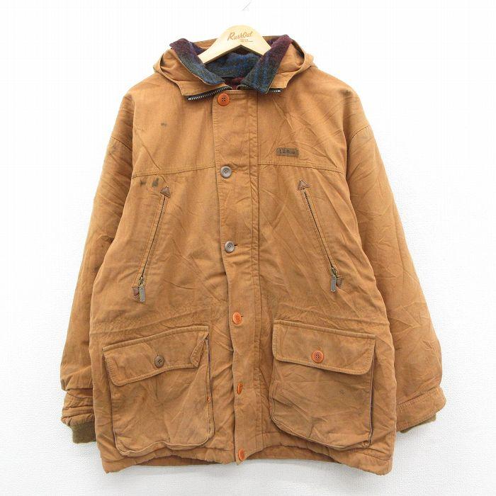 XL/古着 エルエルビーン 長袖 ジャケット パーカー メンズ 80年代 80s 大きいサイズ コットン USA製 茶 内側ウール【spe】 26feb10 L.L.Bean（エルエルビーン） 【20%OFF】XL/古着 長袖 ジャケット