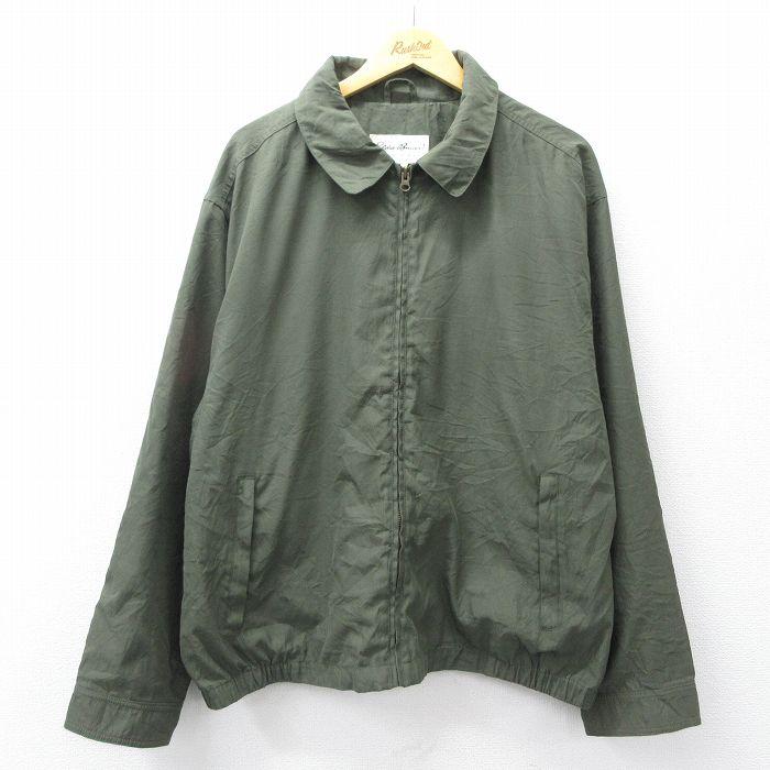 XL/古着 エディーバウアー 長袖 ジャケット スイングトップ メンズ 00年代 00s 大きいサイズ 濃緑【spe】 26feb25 Eddie Bauer（エディーバウアー） XL/古着 長袖 ジャケット スイング