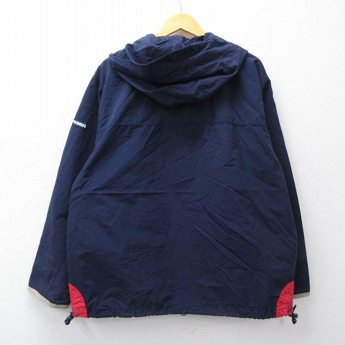 XL/古着 トミーヒルフィガー 長袖 ブランド ジャケット パーカー メンズ 90年代 90s 紺他 内側メッシュ 26feb25 TOMMY HILFIGER（トミー・ヒルフィガー） XL/古着 長袖 ブランド