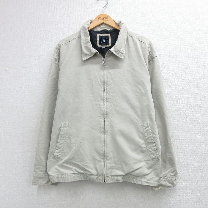 XL/古着 ギャップ GAP 長袖 ジャケット スイングトップ メンズ 00年代 00s 大きいサイズ コットン ベージュ 26apr07 GAP（ギャップ） XL/古着 長袖 ジャケット スイングトップ メンズ 00