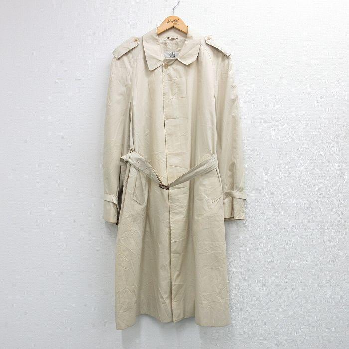 L/古着 アクアスキュータム 長袖 トレンチ コート メンズ 80年代 80s