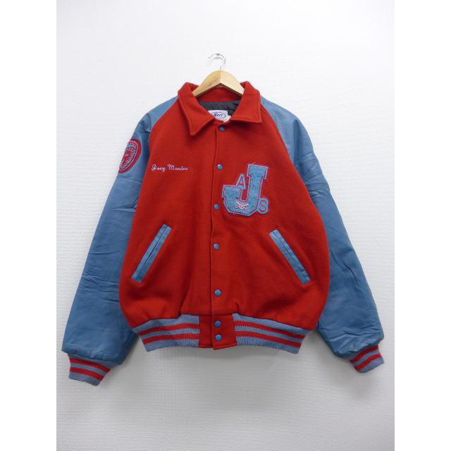 Xl 古着 スタジャン J 袖レザー ウール 大きいサイズ 赤 レッド 18dec25 中古 メンズ アウター ジャンパー ブルゾン Oust 古着屋rushout 通販 Yahoo ショッピング