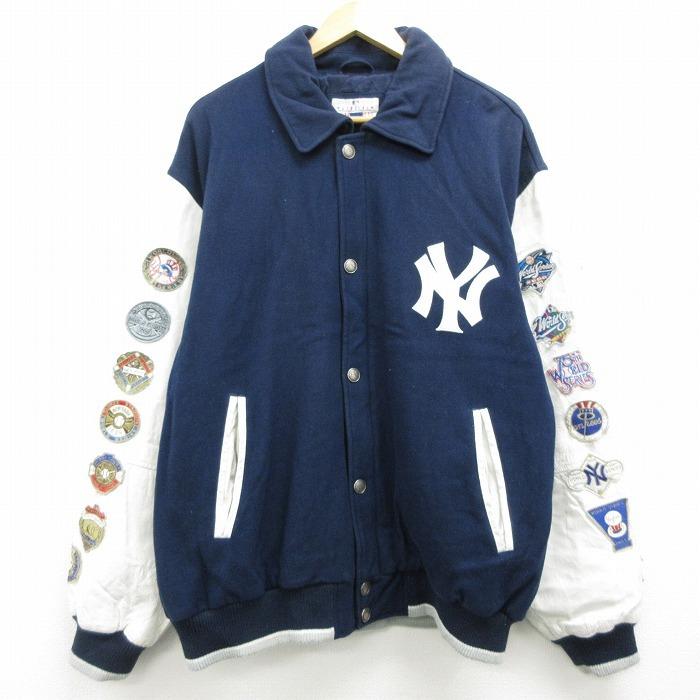 XL/古着 長袖 スタジャン 00s MLB ニューヨークヤンキース ワールド XL/古着 長袖 スタジャン 00s MLB ニューヨークヤンキース ワールド