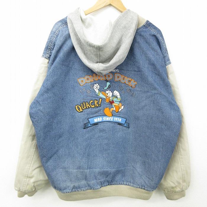 Xl 古着 長袖 スタジャン パーカー 00s ディズニー Disney ドナルドダック 刺繍 大きいサイズ コットン 内側キルティング 紺 ネイビー デニム他 21jan05 中古 メ Oust 古着屋rushout 通販 Yahoo ショッピング