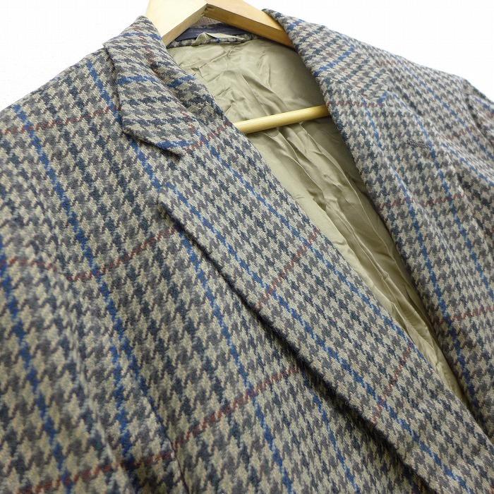 希少】ウール 切替え パッチワーク テーラードジャケット 古着 アース