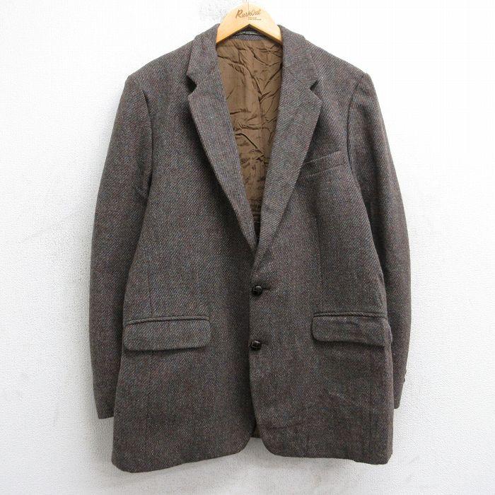 M/古着 ハリスツイード 長袖 テーラード ジャケット メンズ 80年代 80s