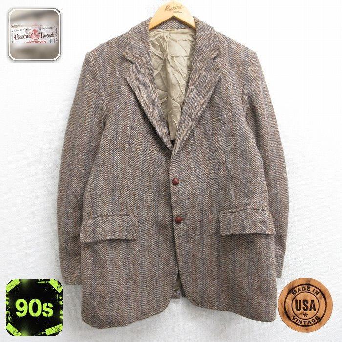 20%OFF】M/古着 ハリスツイード 長袖 テーラード ジャケット メンズ 90 