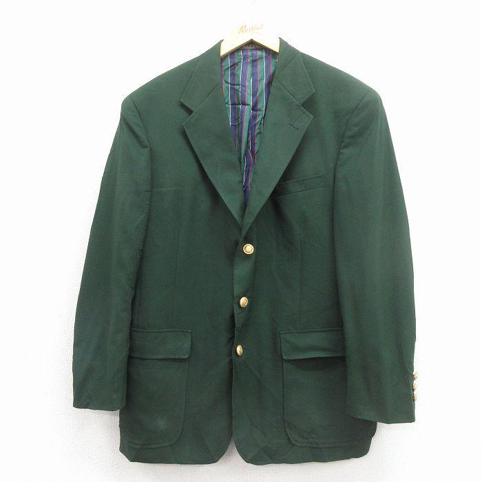 90s オールド トミーヒルフィガー L 肉厚ウール 金ボタン ジャケット 緑. TOMMY HILFIGER（トミー・ヒルフィガー） L/古着 長袖 ブランド