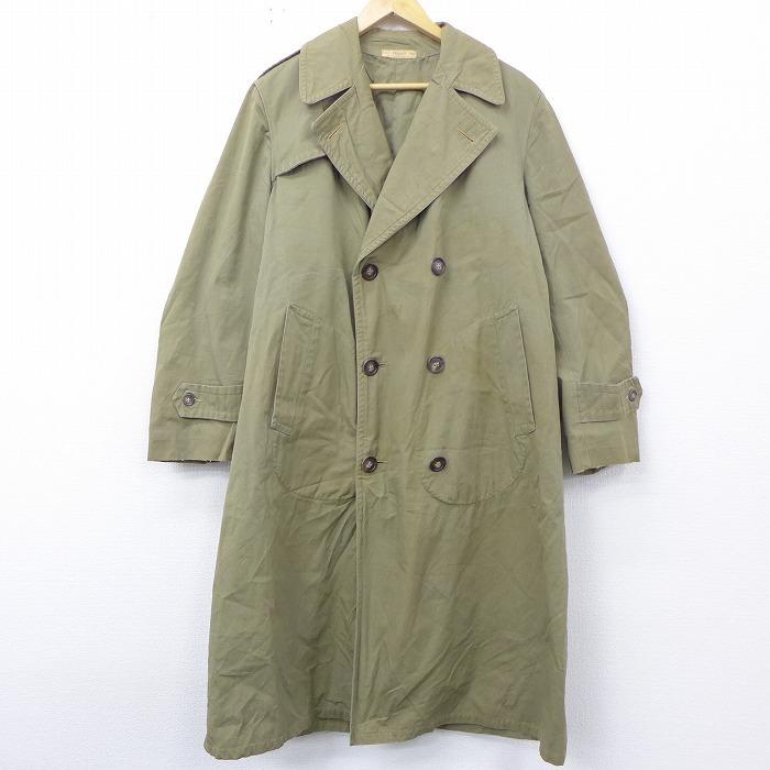M 古着 長袖 ビンテージ トレンチ コート 60s ロング丈 緑 グリーン dec11 中古 メンズ アウター Ouv 古着屋rushout 通販 Yahoo ショッピング