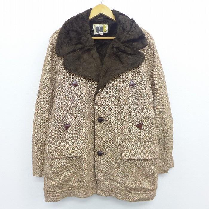L 古着 長袖 ウール ジャケット コート 70s ウィリアムバリー 襟ファー 薄茶系 ブラウン Spe 19dec11 中古 メンズ アウター Ouwl 古着屋rushout 通販 Yahoo ショッピング
