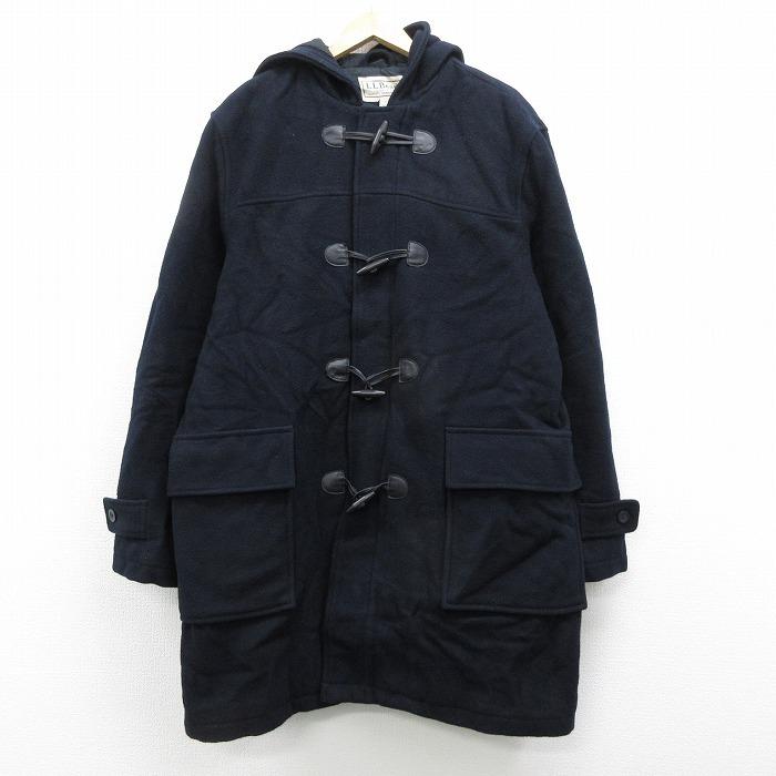 L 古着 長袖 ウール ダッフル コート パーカー エルエルビーン Llbean ロング丈 紺 ネイビー 内側キルティング nov24 中古 メンズ アウター Ouwl1040 古着屋rushout 通販 Yahoo ショッピング