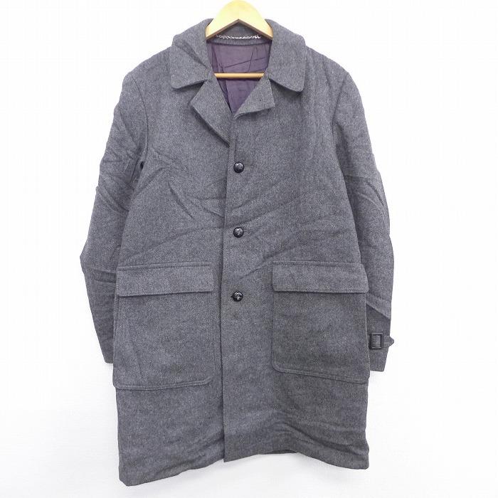 贅沢屋の nov26 Spe グレー 80s コート ウール 長袖 M 古着 古着長袖ウールコート80sグレー中古メンズアウター 中古 アウター メンズ コート アウター