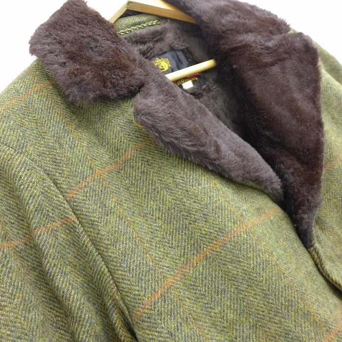 L 古着 長袖 ウール ジャケット コート 80s ロング丈 緑他 グリーン チェック 内側ボア Spe nov27 中古 メンズ アウター Ouwl 古着屋rushout 通販 Yahoo ショッピング