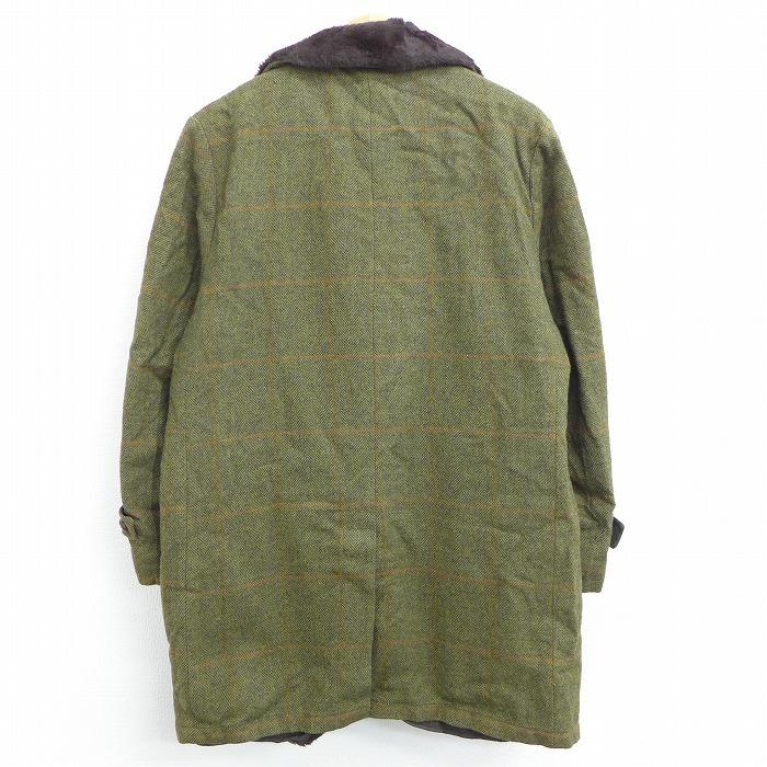 L 古着 長袖 ウール ジャケット コート 80s ロング丈 緑他 グリーン チェック 内側ボア Spe nov27 中古 メンズ アウター Ouwl 古着屋rushout 通販 Yahoo ショッピング