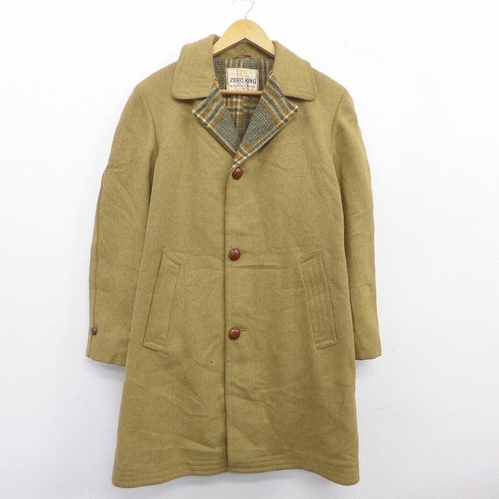 絶対一番安い M 古着 長袖 ウール コート 80s ロング丈 ベージュ カーキ dec04 メンズ アウター 注目ブランド Www Muslimaidusa Org