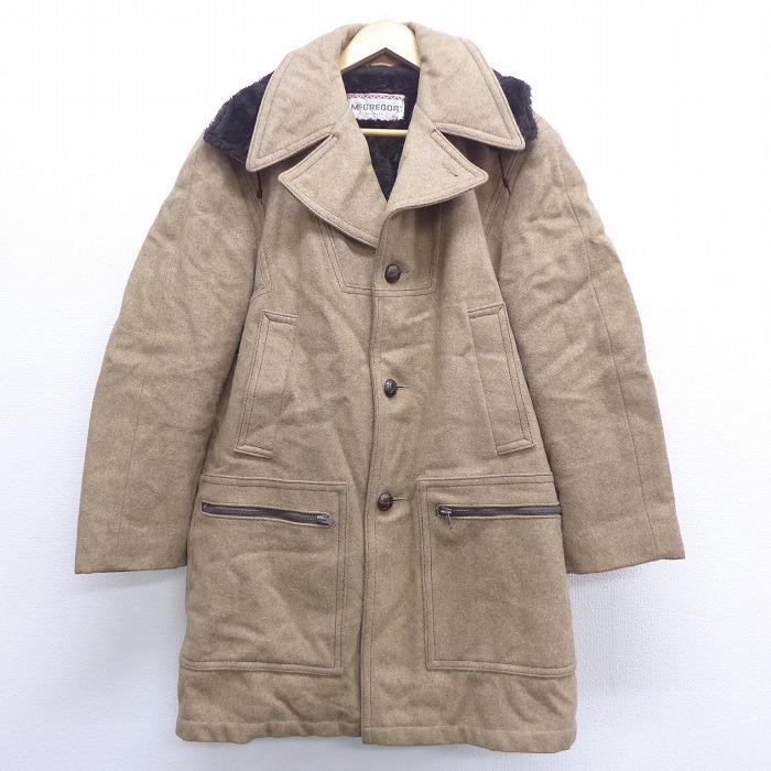 L 古着 長袖 ウール コート パーカー 80s マクレガー Mcgregor ロング丈 内側ボア ベージュ カーキ Spe dec14 中古 メンズ アウター Ouwl1103 古着屋rushout 通販 Yahoo ショッピング