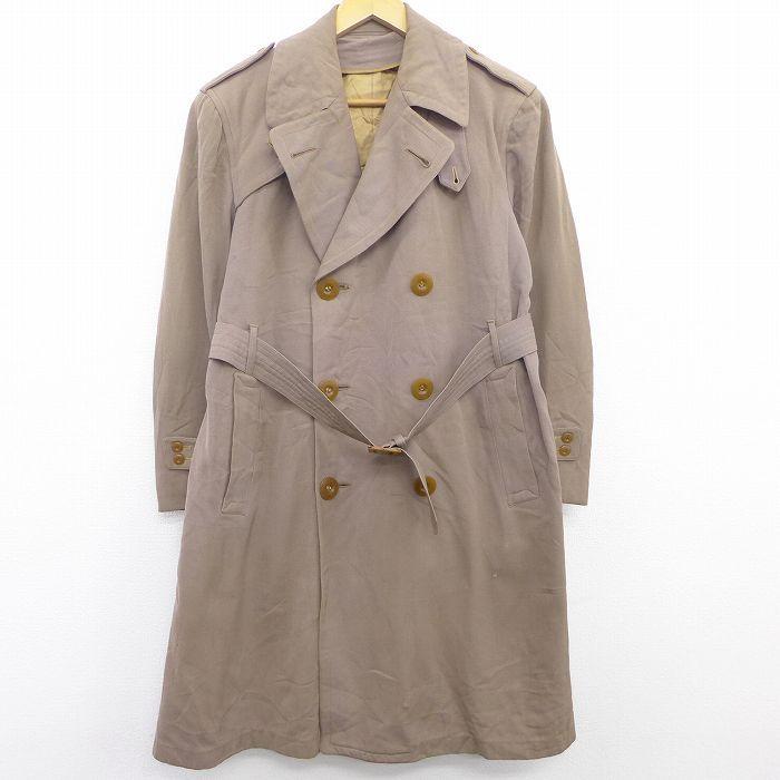 代引不可 Xl 古着 長袖 ビンテージ トレンチ コート メンズ 60s ロング丈 ベージュ カーキ 21oct07 中古 アウター