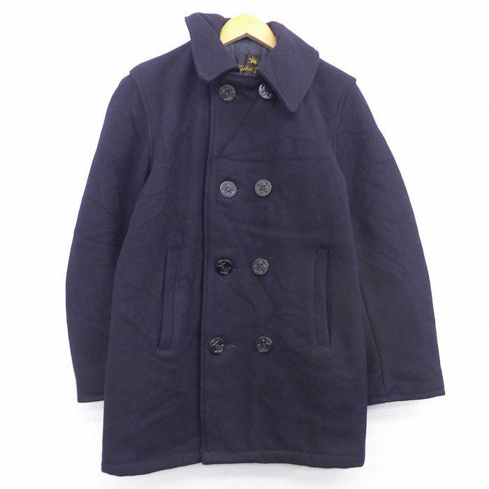 人気 長袖 L 古着 ウール アウター 中古 21oct13 内側キルティング ブラック 黒 ロング丈 80s メンズ ピーコート ダッフルコート Floridapace Gov