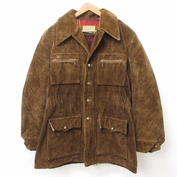 Xl 古着 長袖 ビンテージ コーデュロイ ジャケット メンズ 70s 太畝 開襟 オープンカラー こげ茶 ブラウン 21nov09 中古 アウター Ouwl 古着屋rushout 通販 Yahoo ショッピング