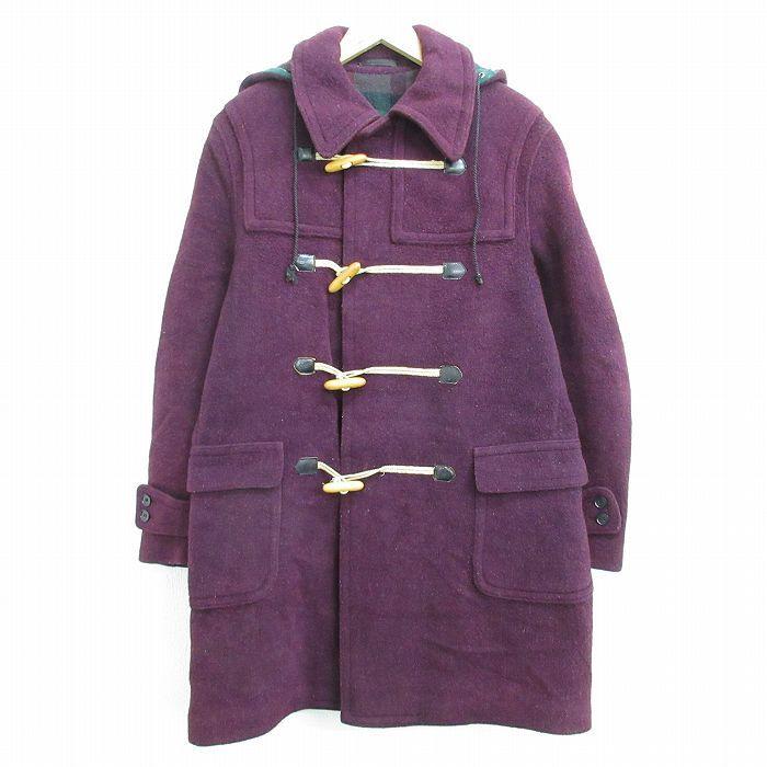 L 古着 長袖 ウール ダッフル コート パーカー メンズ 80s ロング丈 紫 パープル 21dec15 中古 アウター Ouwl 古着屋rushout 通販 Yahoo ショッピング