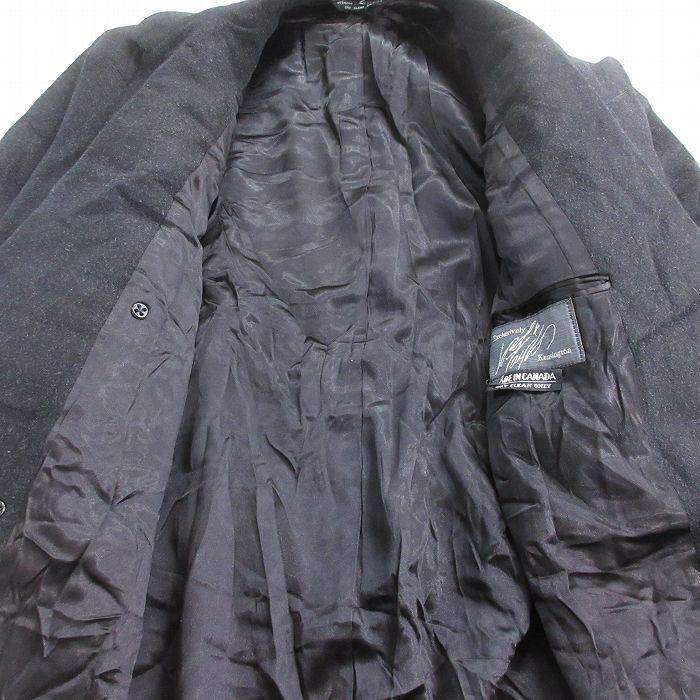 L/古着 長袖 ウール コート メンズ 90年代 90s ロング丈 カナダ製 黒