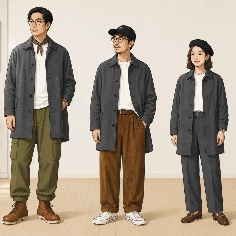 GAP（ギャップ） L/古着 長袖 ウール コート メンズ ロング丈 グレー