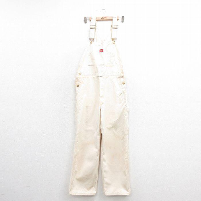 古着 ディッキーズ Dickies オーバーオール メンズ 90年代 90s コットン USA製 生成り W36 中古 ボトムス 中古 古着 Dickies（ディッキーズ） W36/古着 オーバーオール メンズ 90s