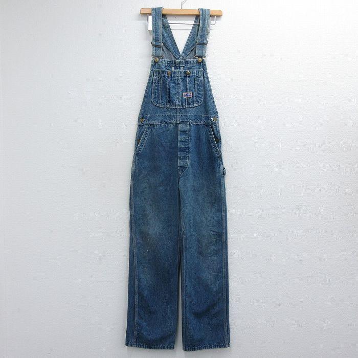 W30/古着 ビッグスミス オーバーオール メンズ 90年代 90s USA製 ネイビー デニム 26jul06 W30/古着 ビッグスミス オーバーオール メンズ 90年代 90s USA製