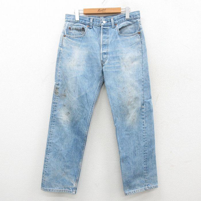 501 W33/古着 ジーンズ Levis リーバイス メンズ ヒゲ コットン USA製
