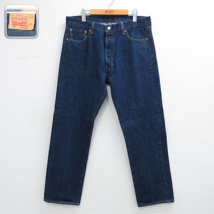 501 W35/古着 ジーンズ Levis リーバイス メンズ コットン 濃紺 デニム 