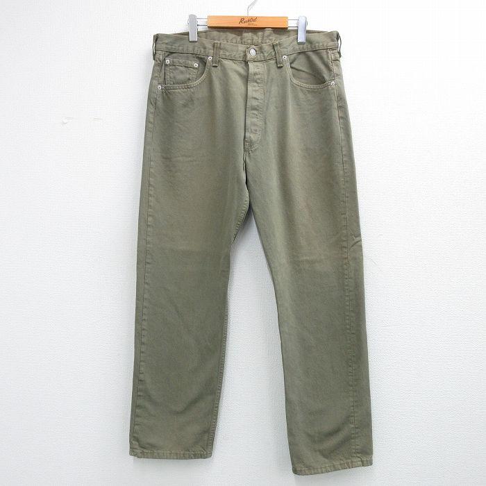 W35/古着 ジーンズ Levis リーバイス 501 メンズ 90年代 90s コットン USA製 緑系 デニム【spe】 26apr16 501 W35/古着 ジーンズ Levis リーバイス メンズ 90年代 90s コットン