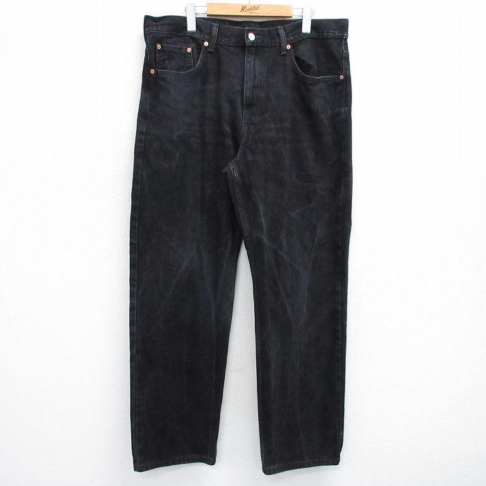 リーバイス 550 ブラックデニム W38 L30 太め バギー フェード 墨黒 Levi's（リーバイス） W38/古着 Levis 550 メンズ ヒゲ コットン 黒