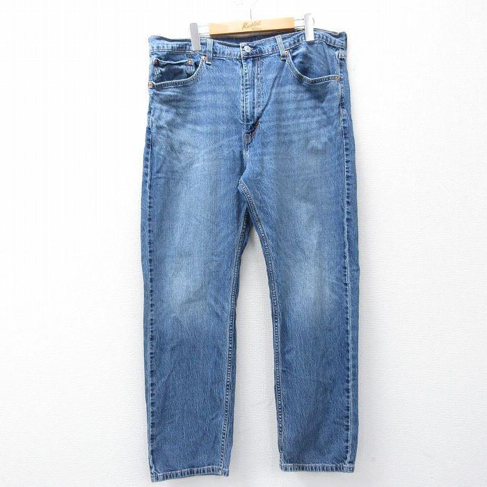 W38/古着 ジーンズ Levis リーバイス 505 メンズ ヒゲ 紺 デニム spe